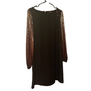 MSK Sequins Arm Black Dress